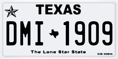 TX license plate DMI1909