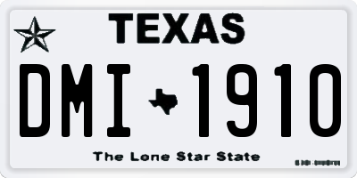 TX license plate DMI1910