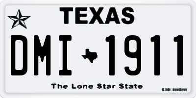 TX license plate DMI1911