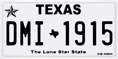 TX license plate DMI1915