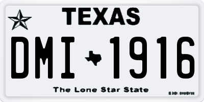 TX license plate DMI1916