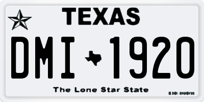 TX license plate DMI1920