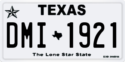 TX license plate DMI1921