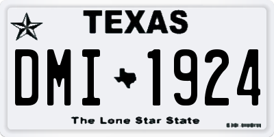 TX license plate DMI1924