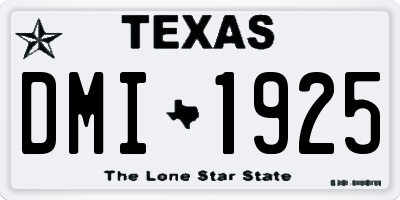 TX license plate DMI1925