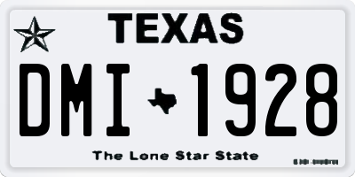 TX license plate DMI1928