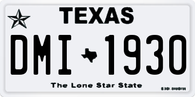 TX license plate DMI1930