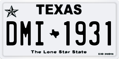 TX license plate DMI1931