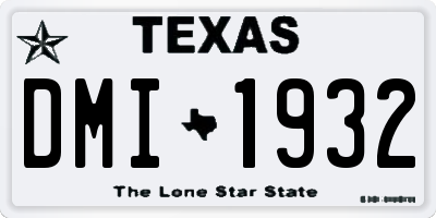 TX license plate DMI1932