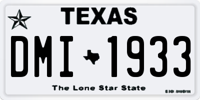 TX license plate DMI1933