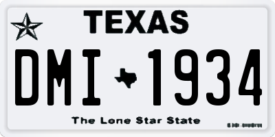 TX license plate DMI1934