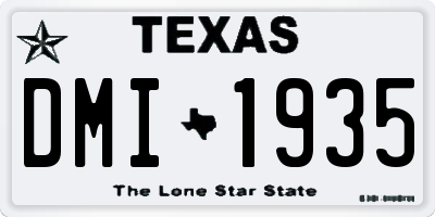 TX license plate DMI1935