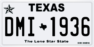 TX license plate DMI1936