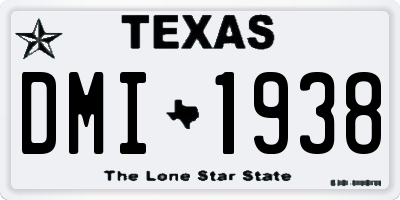 TX license plate DMI1938