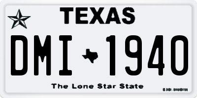 TX license plate DMI1940