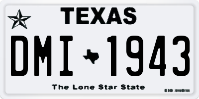 TX license plate DMI1943