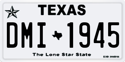 TX license plate DMI1945