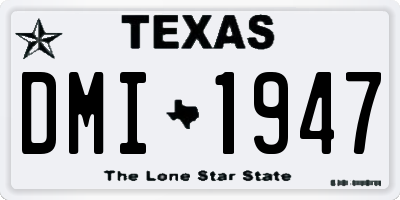 TX license plate DMI1947