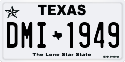 TX license plate DMI1949