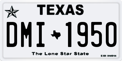 TX license plate DMI1950