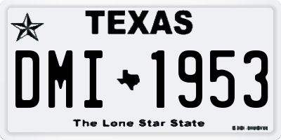 TX license plate DMI1953