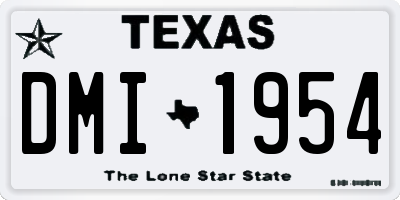 TX license plate DMI1954