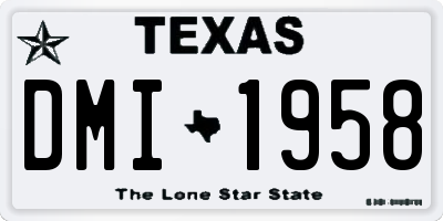 TX license plate DMI1958