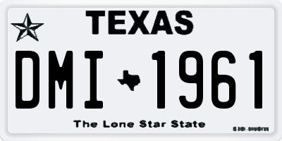 TX license plate DMI1961