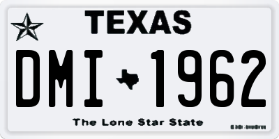 TX license plate DMI1962