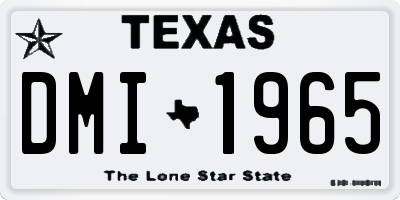 TX license plate DMI1965