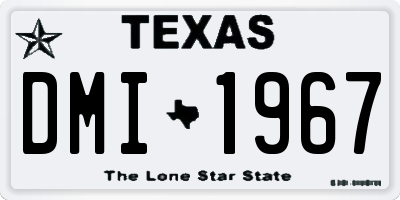 TX license plate DMI1967