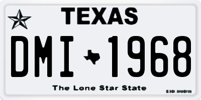 TX license plate DMI1968