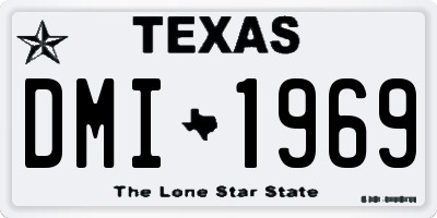 TX license plate DMI1969