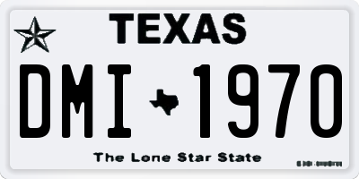 TX license plate DMI1970