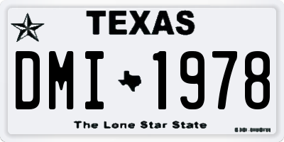 TX license plate DMI1978