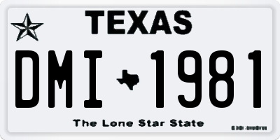 TX license plate DMI1981