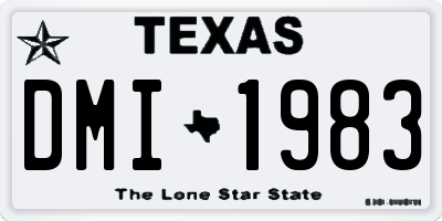 TX license plate DMI1983