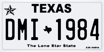 TX license plate DMI1984