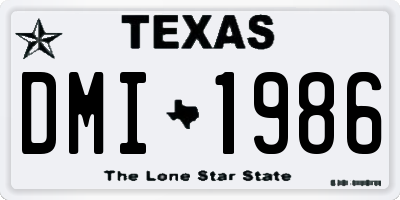 TX license plate DMI1986