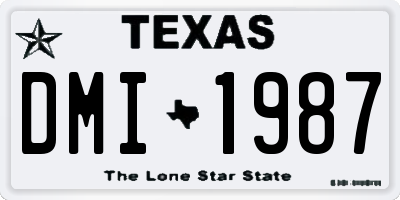 TX license plate DMI1987