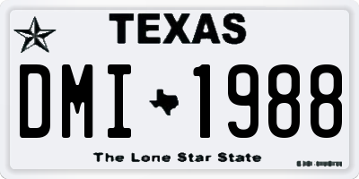 TX license plate DMI1988