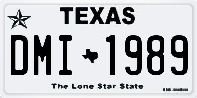 TX license plate DMI1989