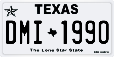 TX license plate DMI1990