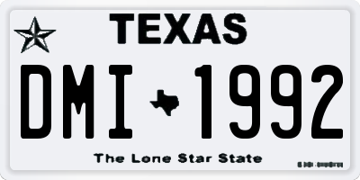 TX license plate DMI1992