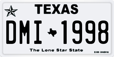 TX license plate DMI1998