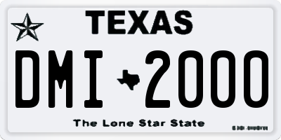 TX license plate DMI2000