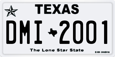 TX license plate DMI2001