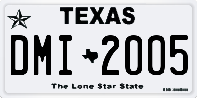 TX license plate DMI2005