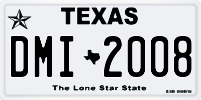 TX license plate DMI2008