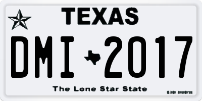 TX license plate DMI2017